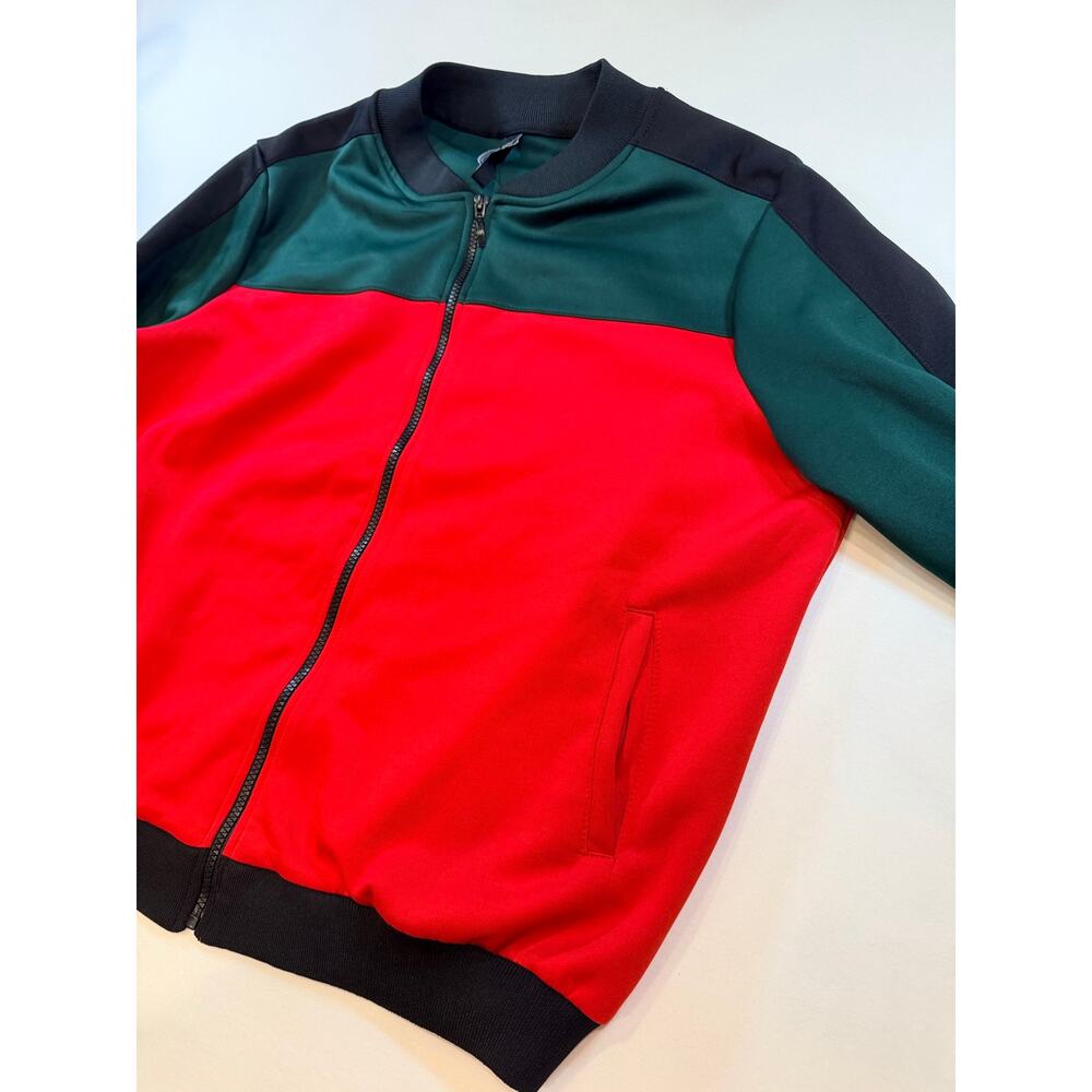 American Bazi Old School Men's Full Zip Bomber Track Jacket Medium Retro Stripe - Picture 4 of 8